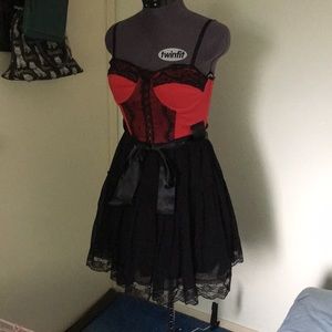 Red and black dress
